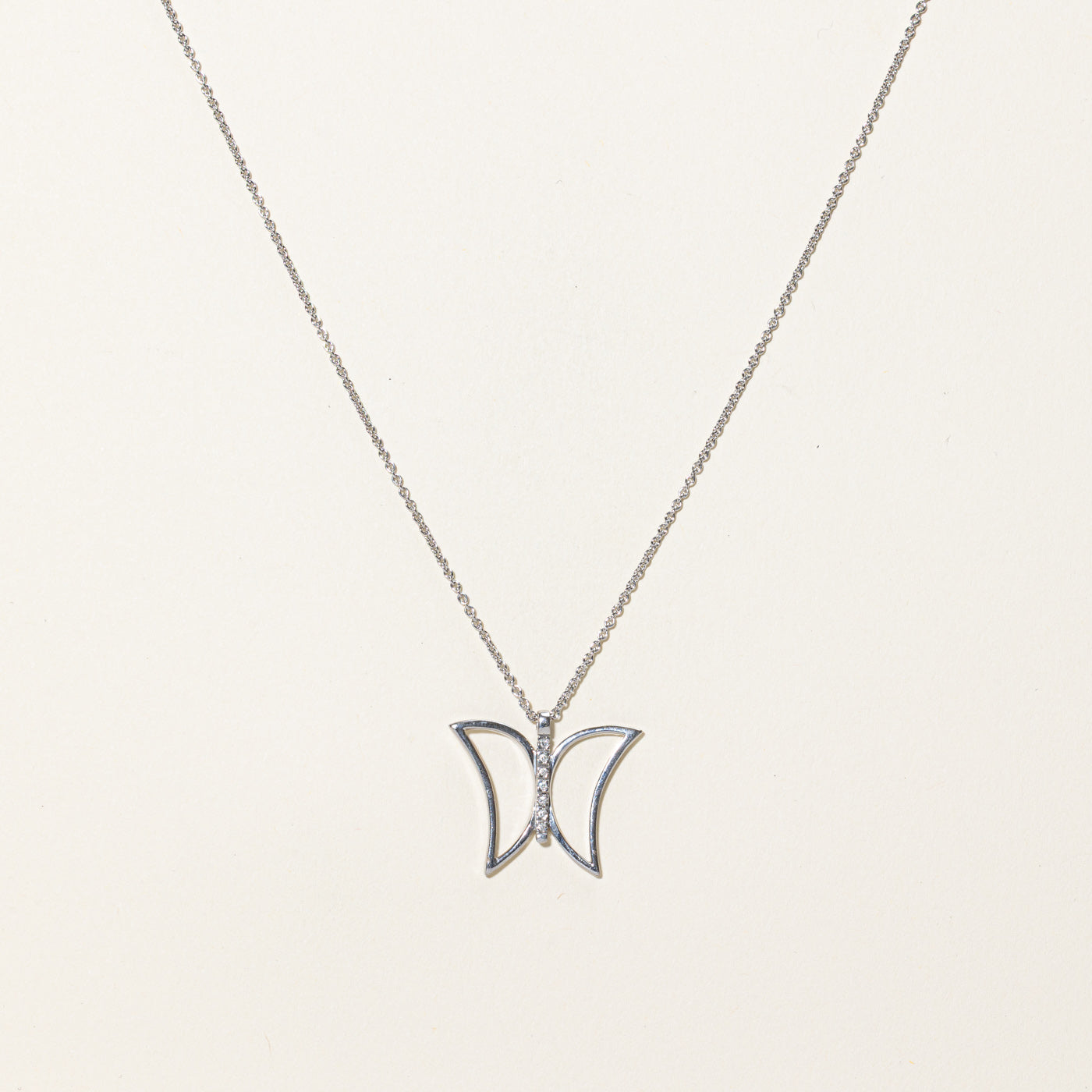 Diamond Butterfly Pendant Necklace | 0.05ctw | 16"