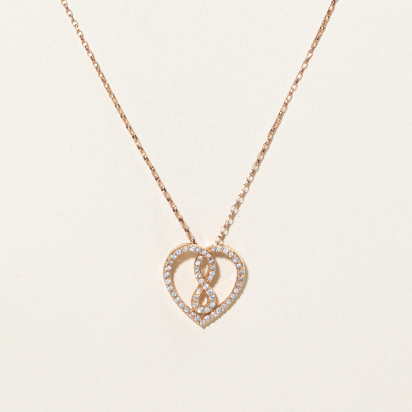 Diamond Infinity & Heart Necklace | 0.25ctw | 18"