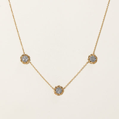 Diamond Cluster Necklace | 0.65ctw | 16