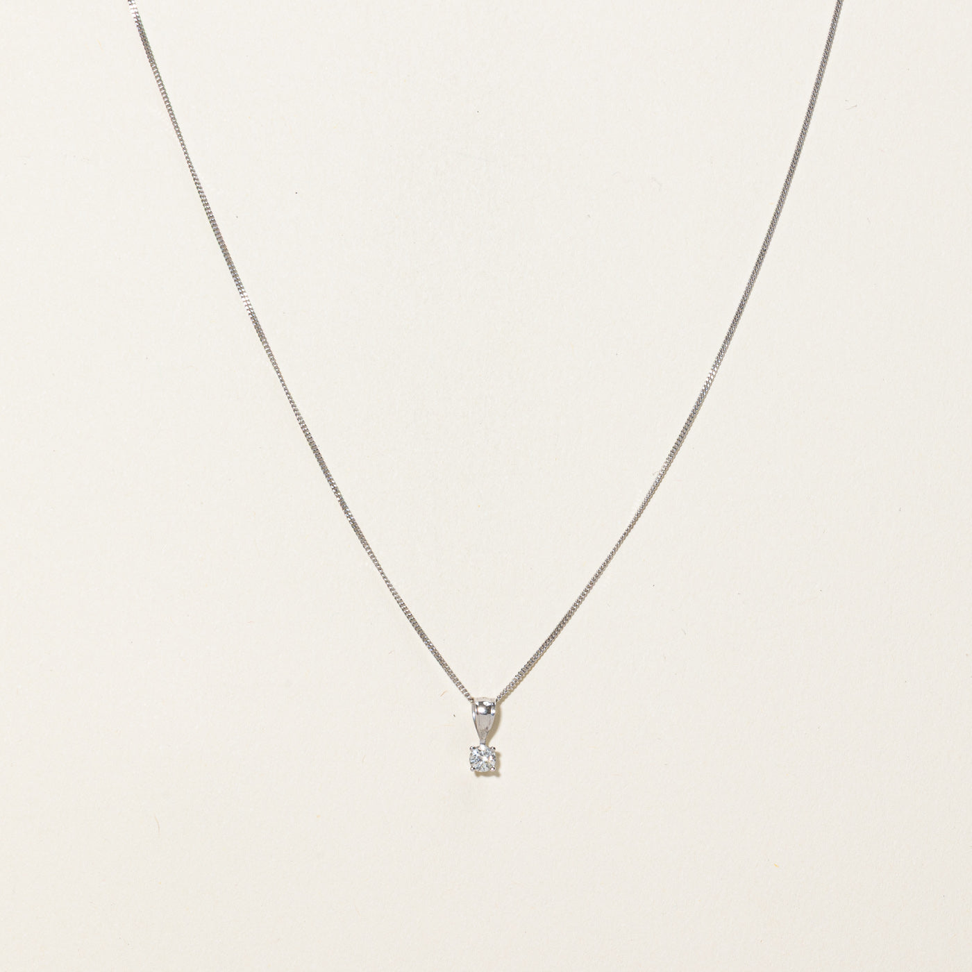 Solitaire Diamond Pendant Necklace | 0.15ct | 18"
