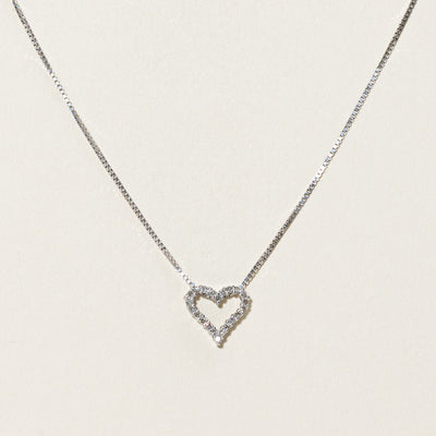 Diamond Open Heart Necklace | 0.11ctw | 16