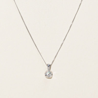 Solitaire Diamond Pendant Necklace | 0.17ct | 18