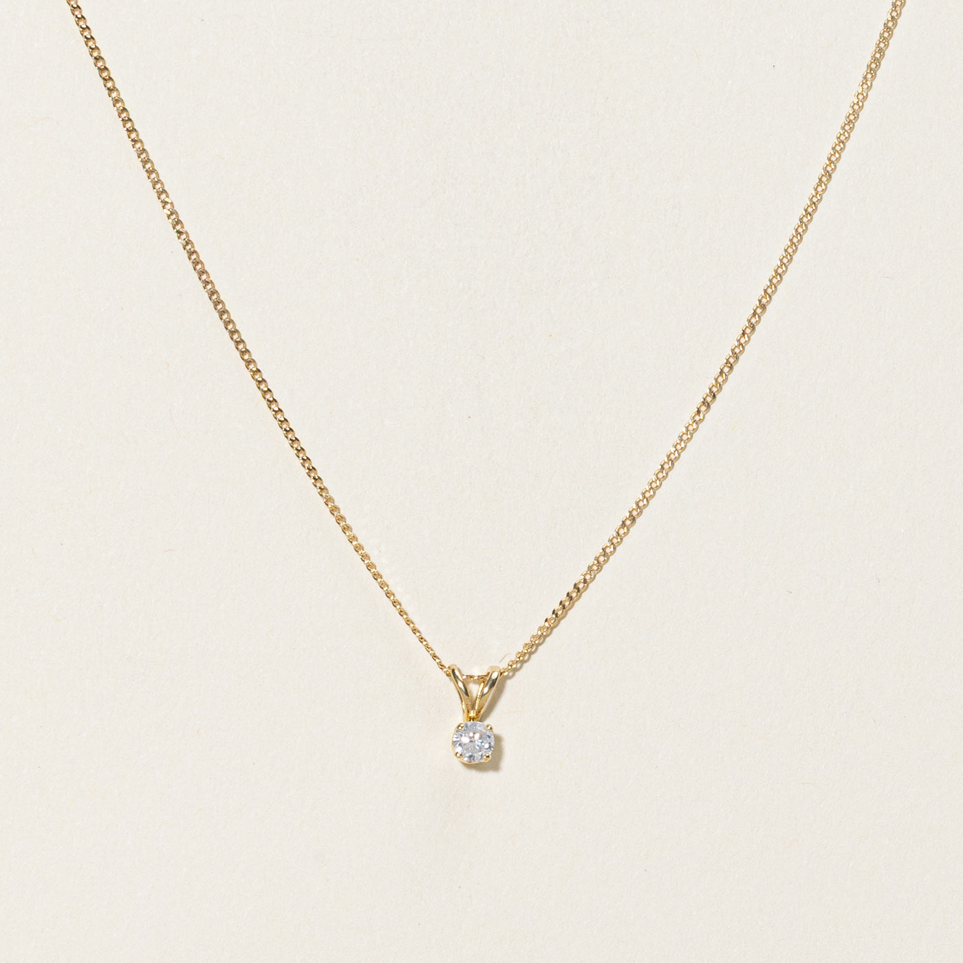 Collier pendentif solitaire en diamant | 0,11 ct | 45,7 cm 