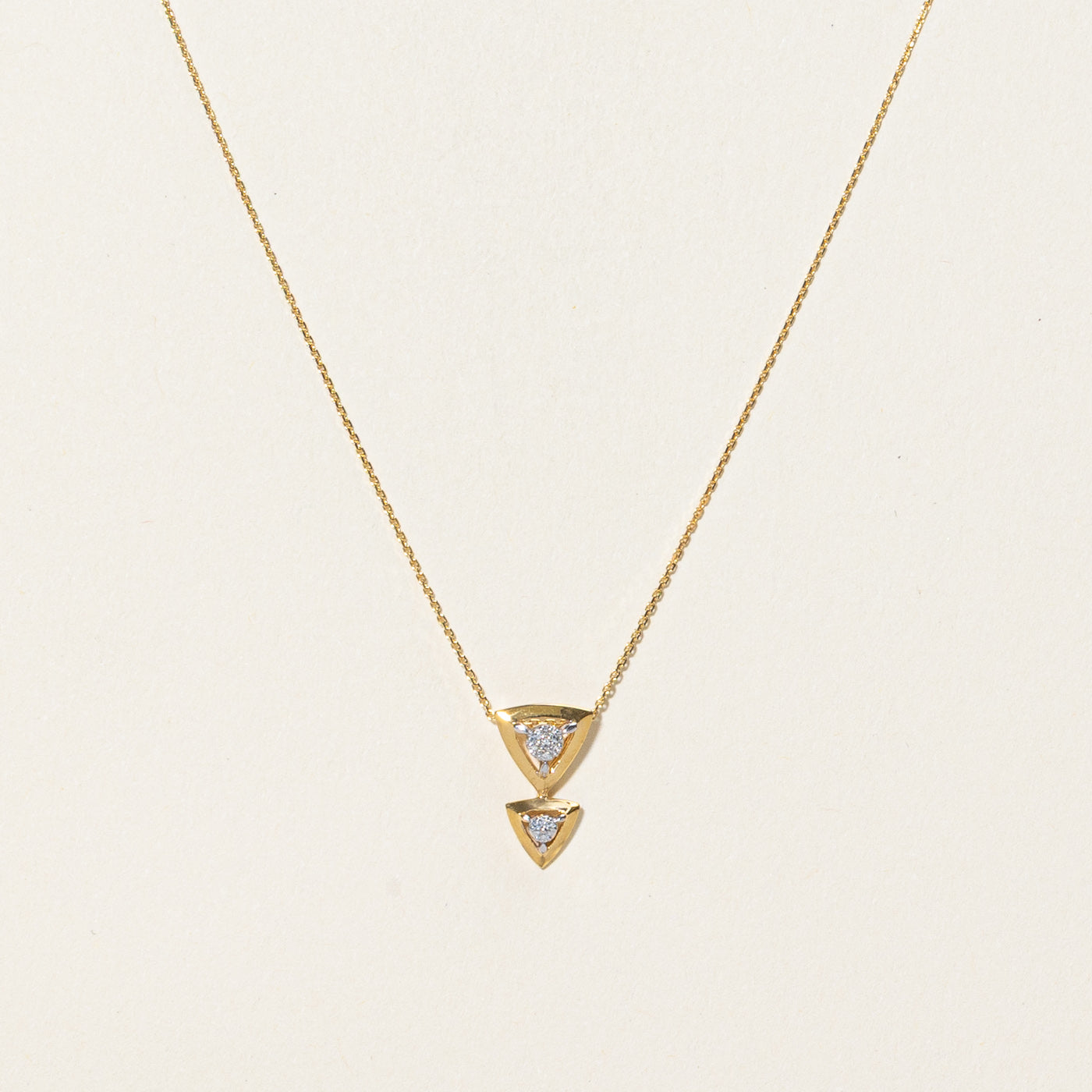 Diamond Geometric Pendant Necklace | 0.03ctw | 18"