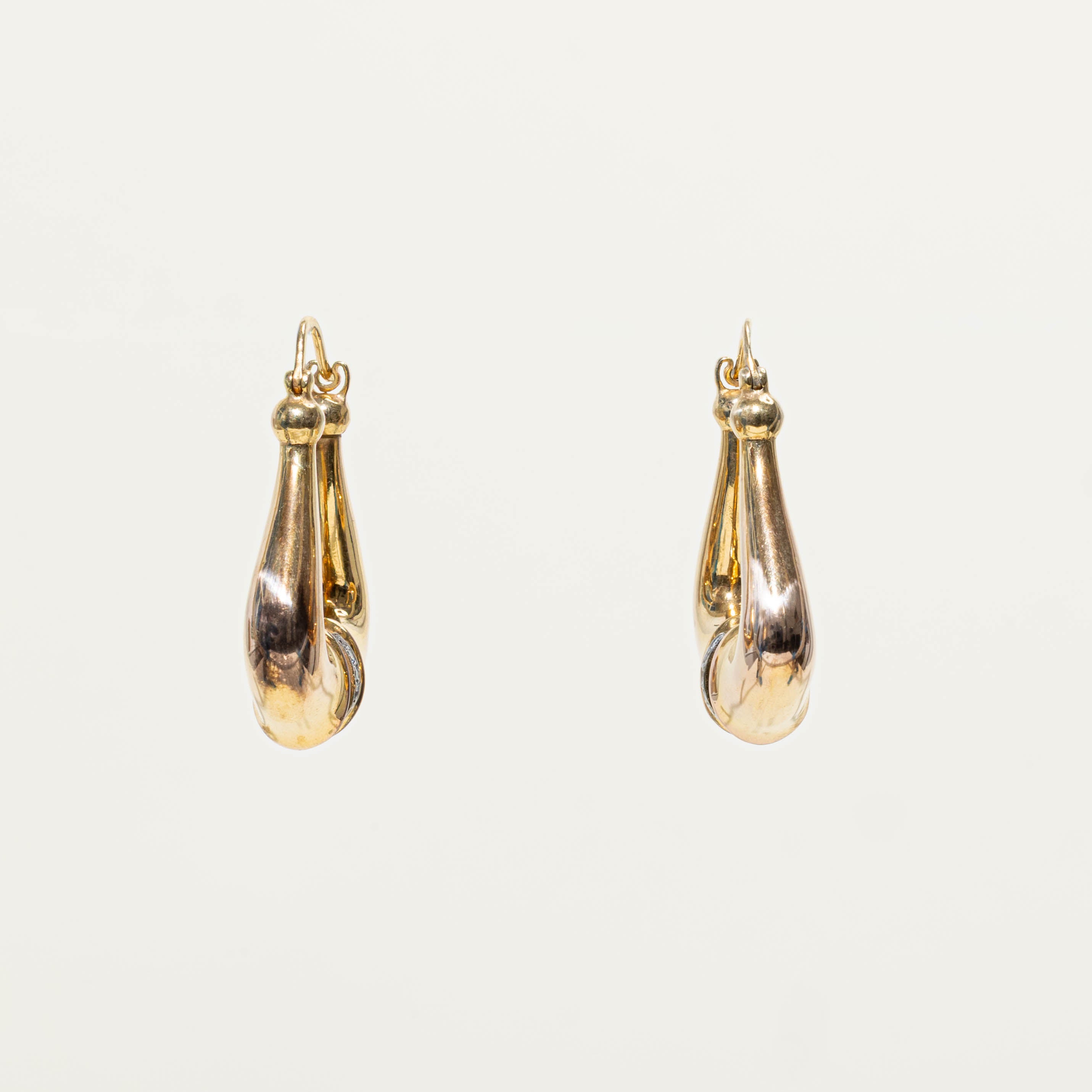 10k Diamond Accent Harp Shaped Earrings | 0.08ctw