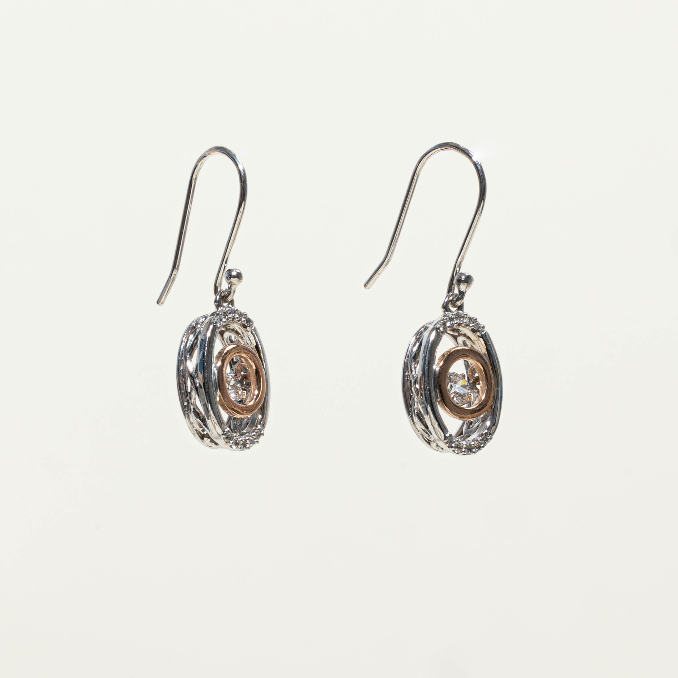 Canadian Diamond Two Tone Eye Earrings | 0.33ctw