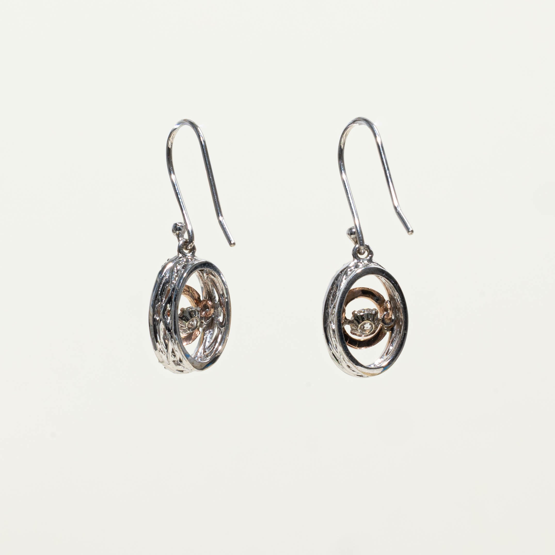 Canadian Diamond Two Tone Eye Earrings | 0.33ctw