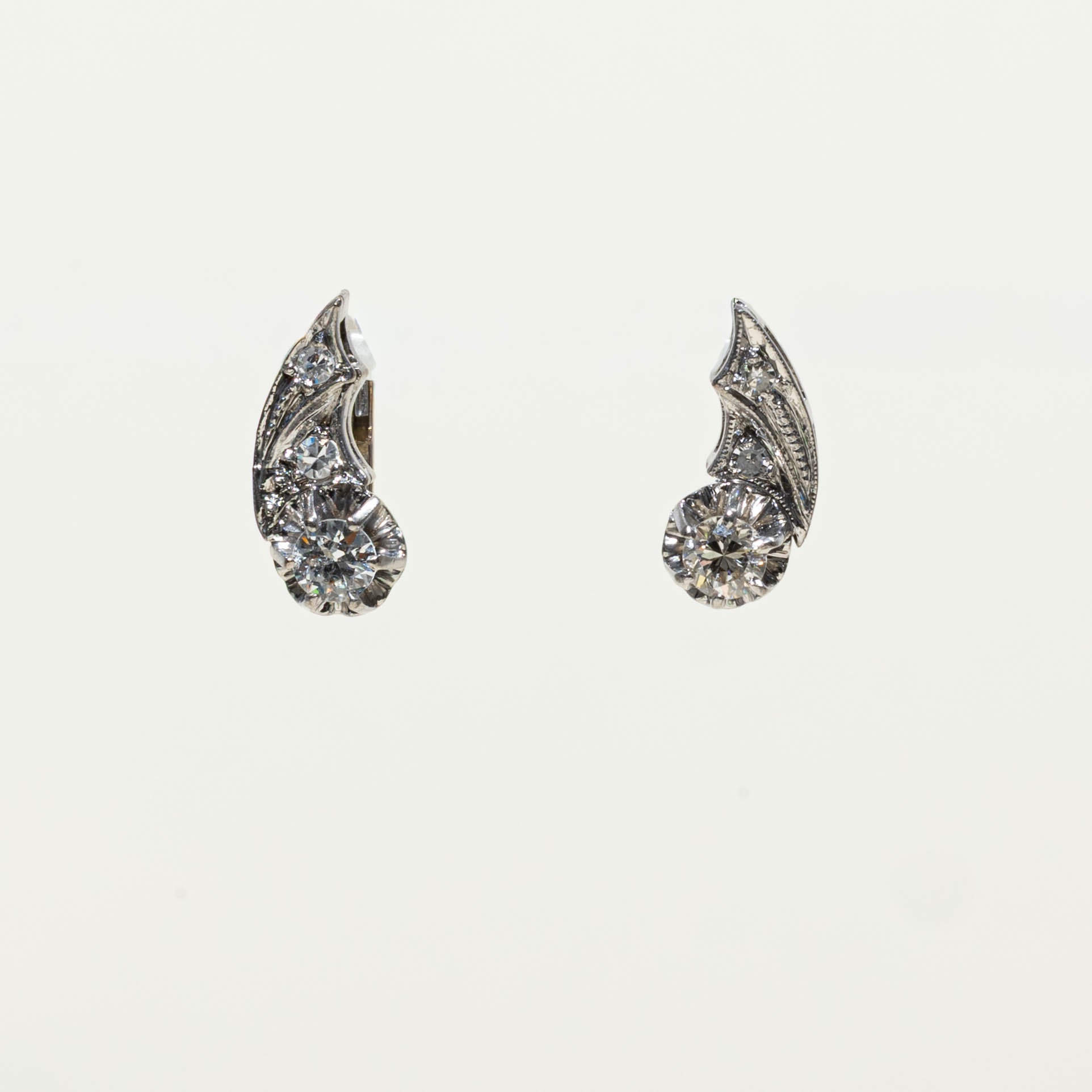 10k Illusion Set Diamond Teardrop Huggie Earrings | 0.31ctw