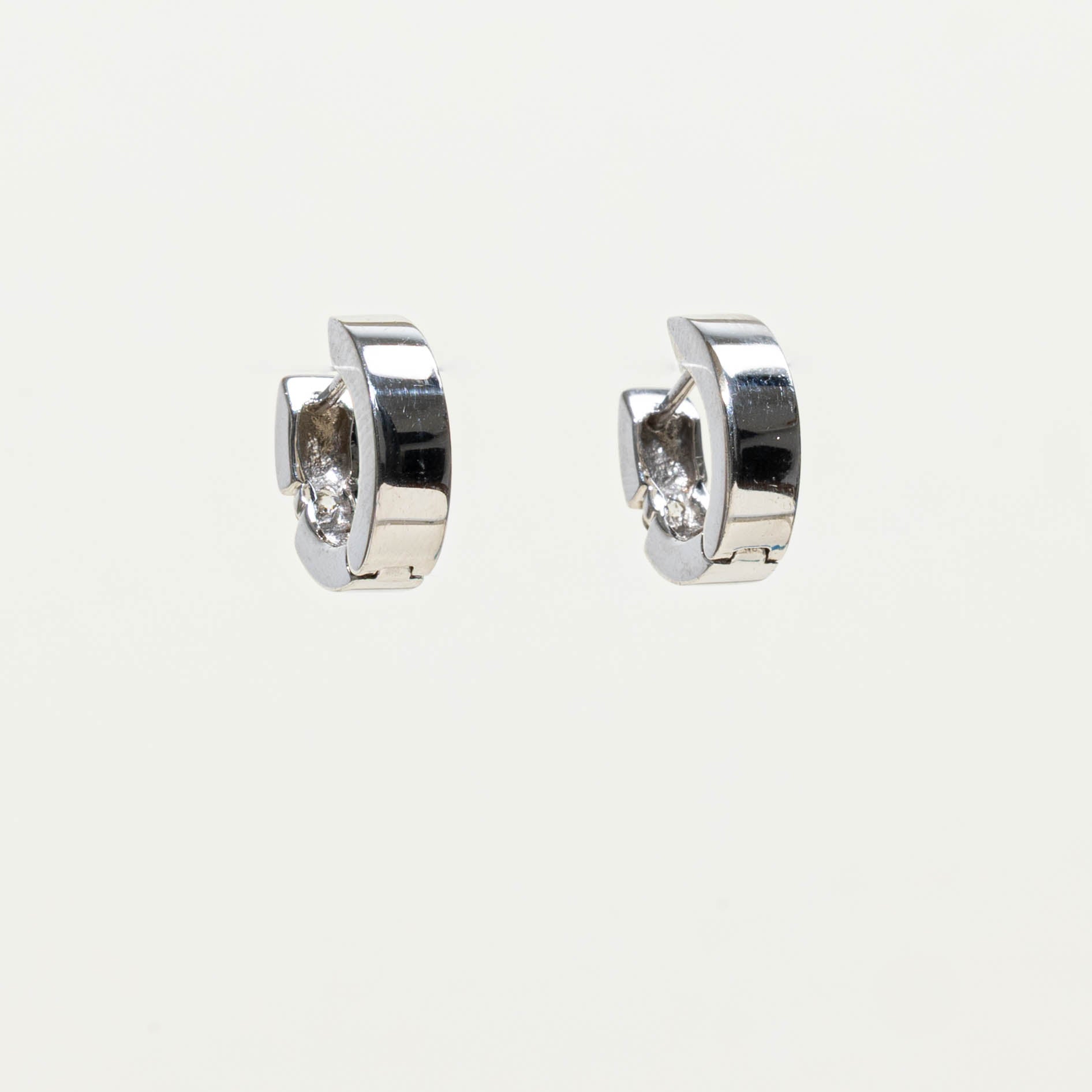 14k Tension Set Diamond Huggie Earrings | 0.22ctw