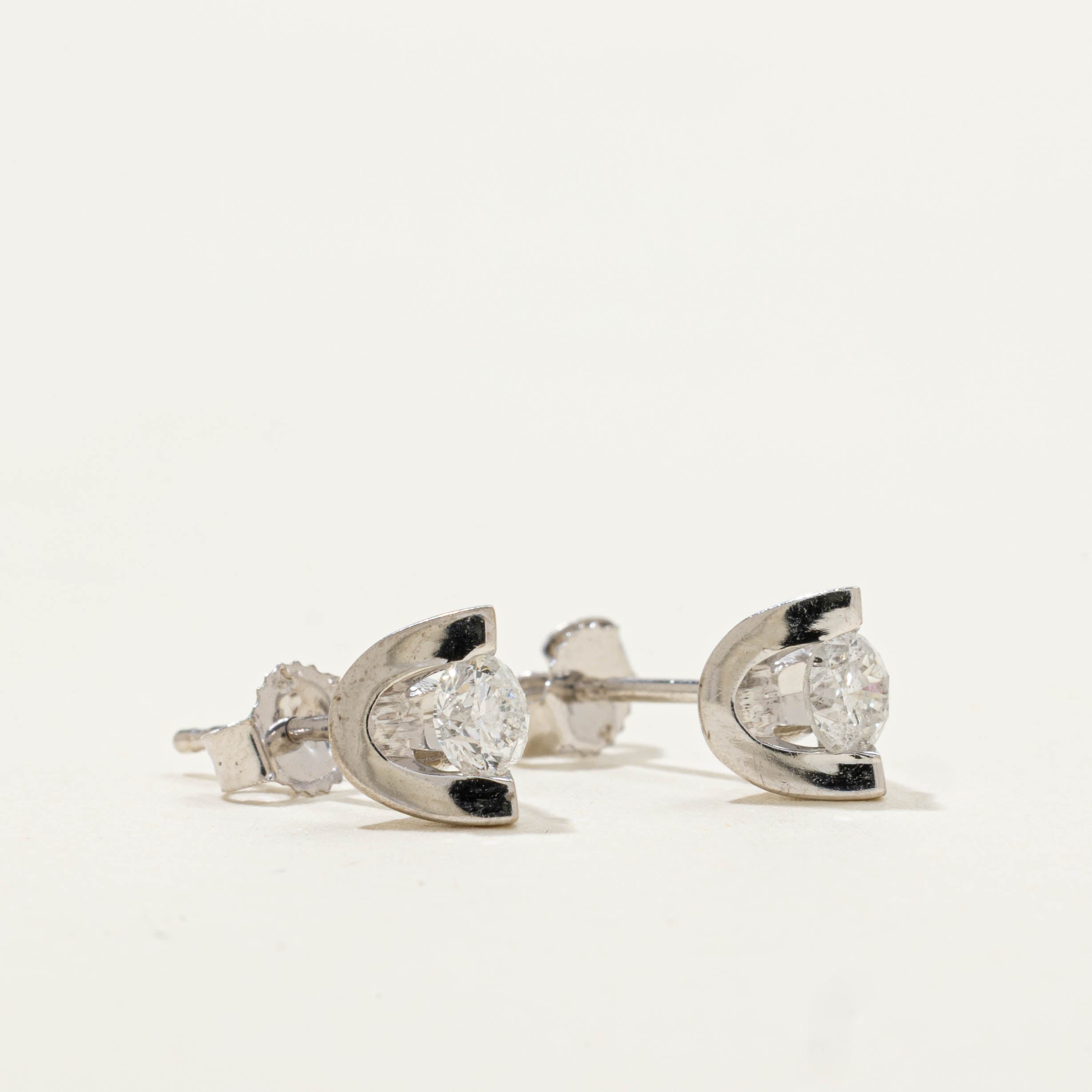 10k Tension Set Diamond Studs | 0.32ctw