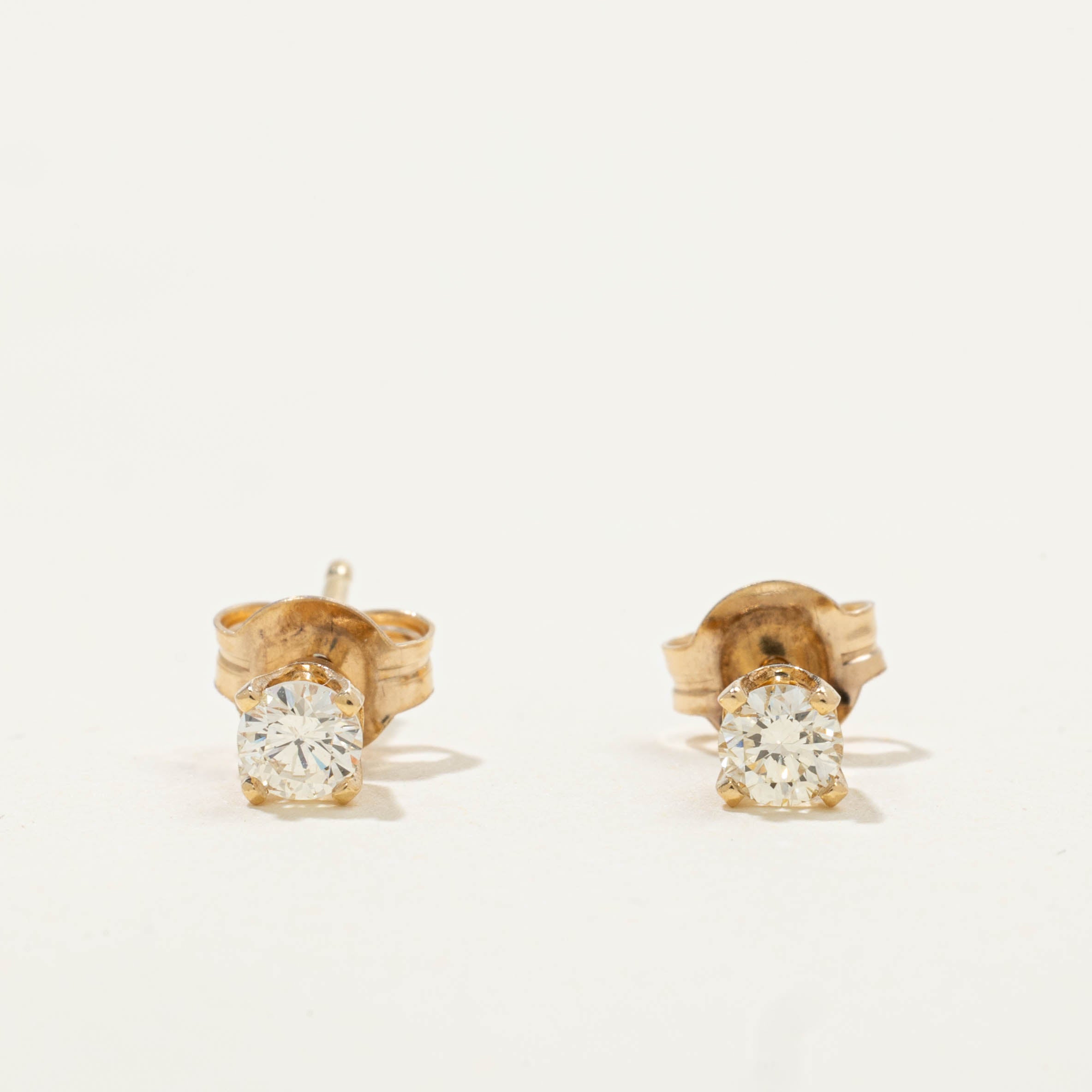 14k Diamond Plain Studs | 0.22ctw