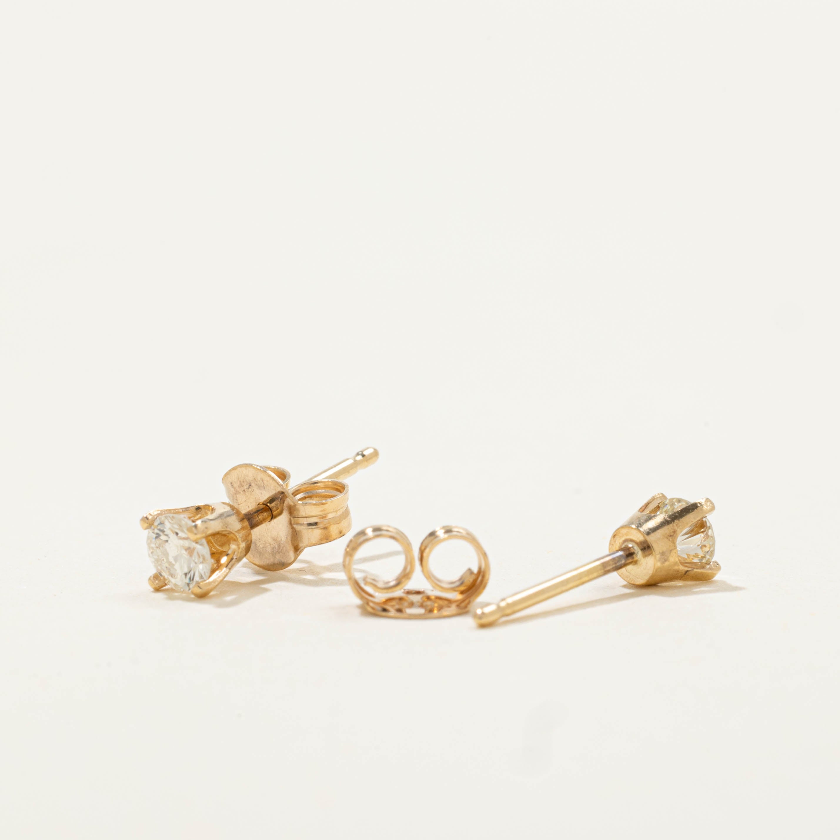 14k Diamond Plain Studs | 0.22ctw
