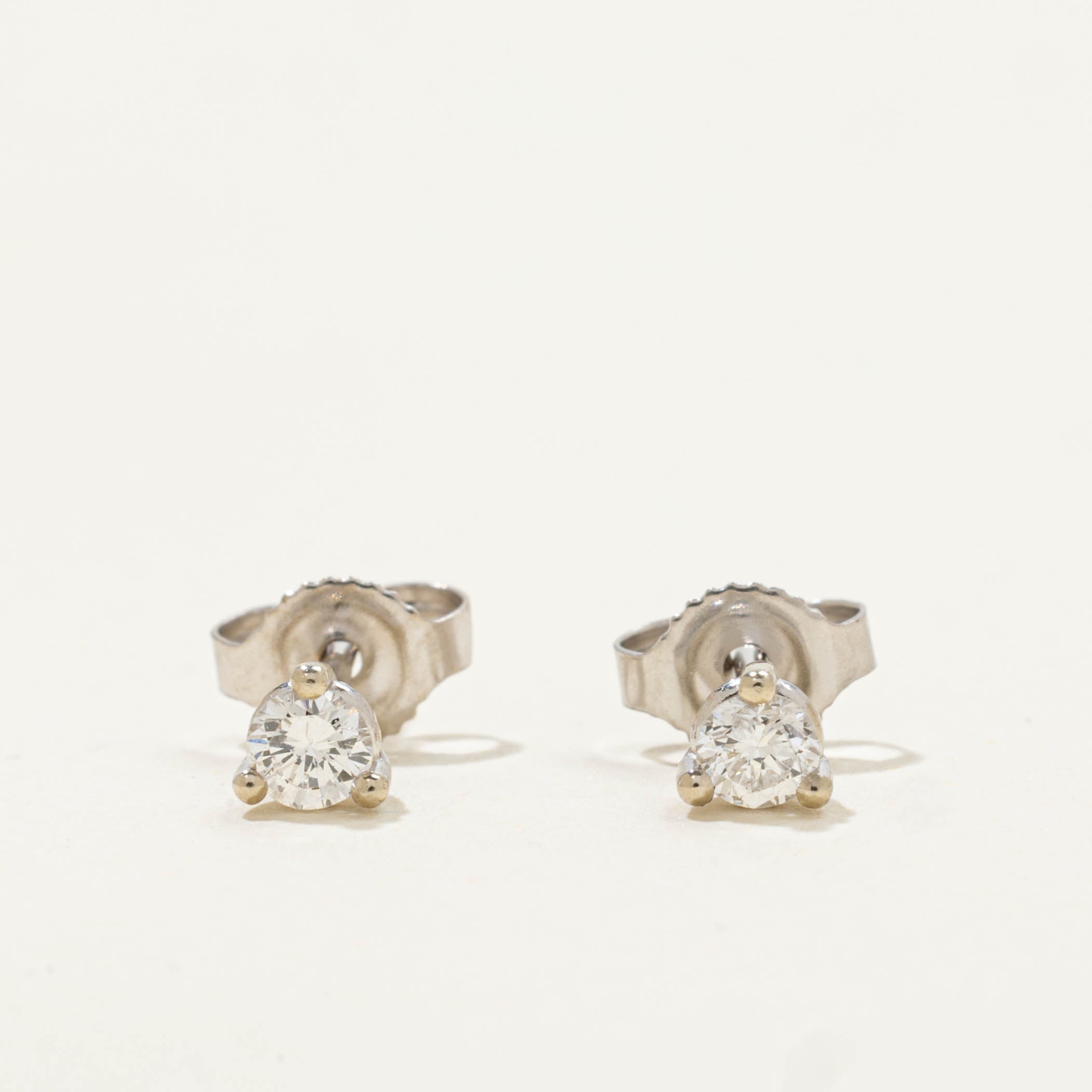 14k White Gold Diamond Studs | 0.16ctw