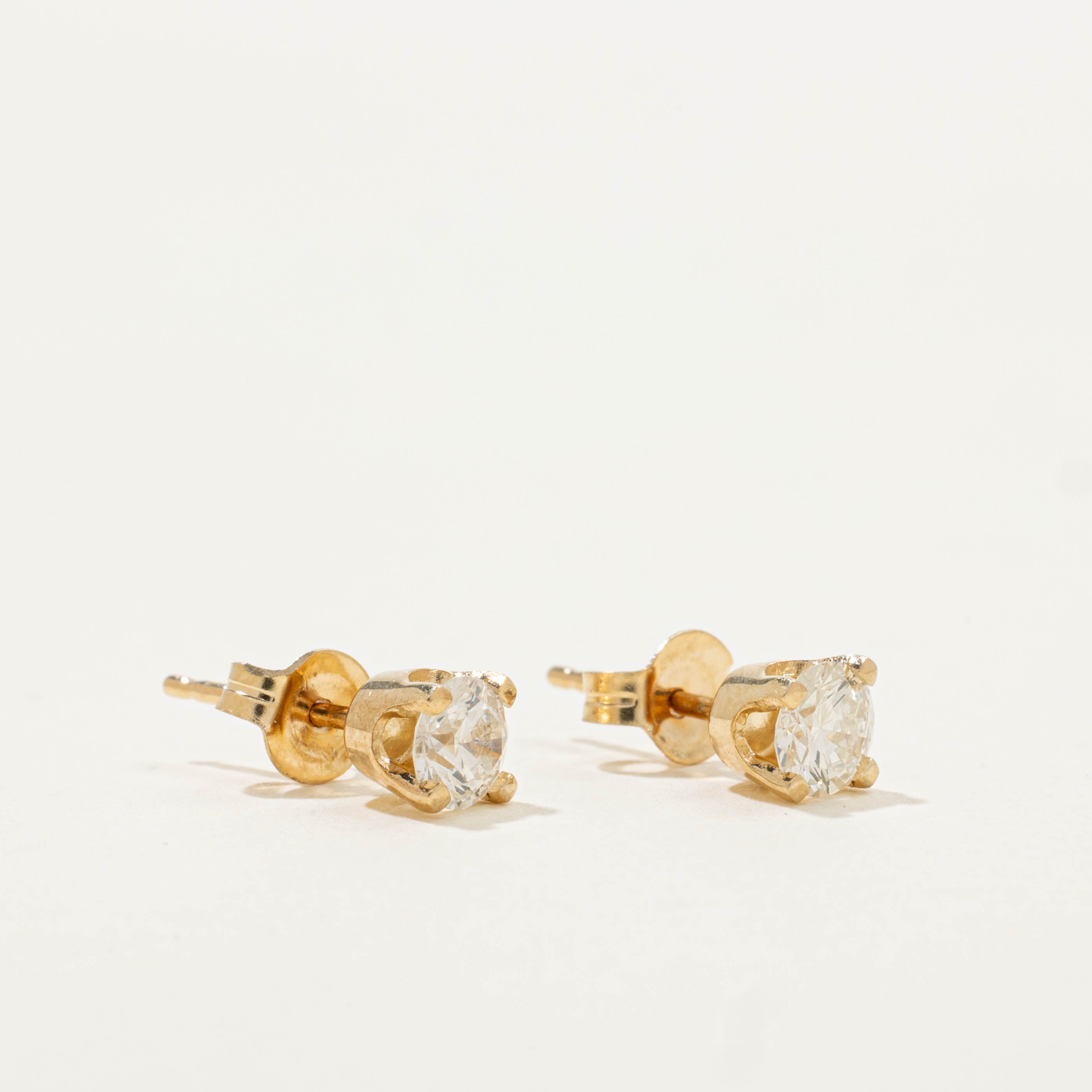 14k Basket Set Diamond Studs | 0.50ctw