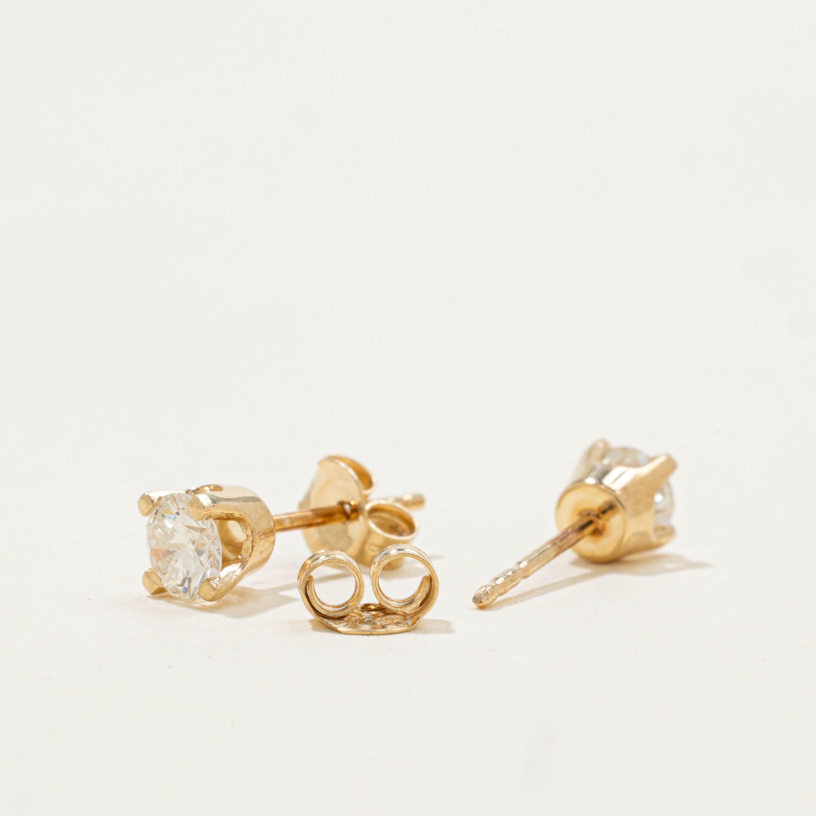 14k Basket Set Diamond Studs | 0.50ctw