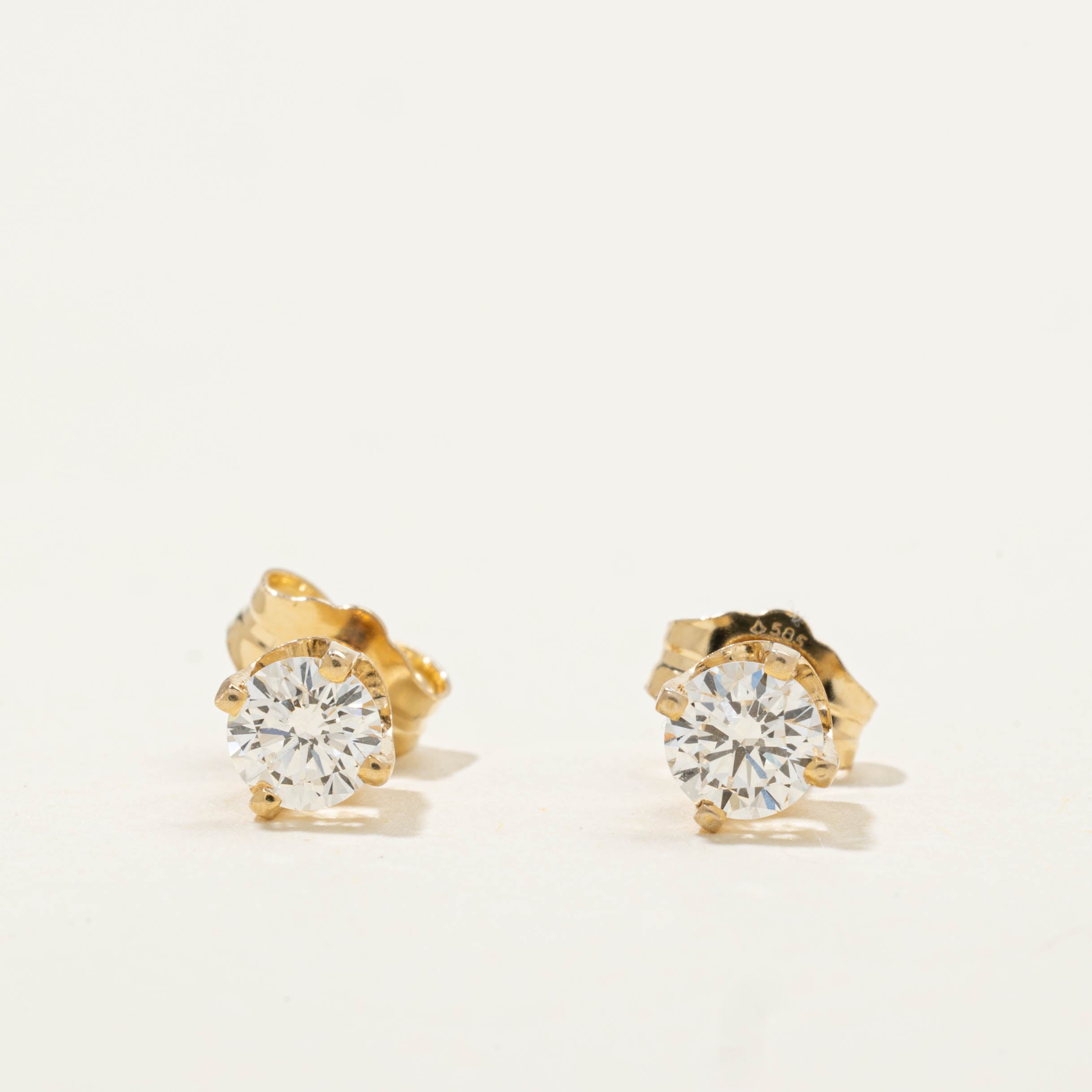 14k Basket Set Diamond Studs | 0.44ctw