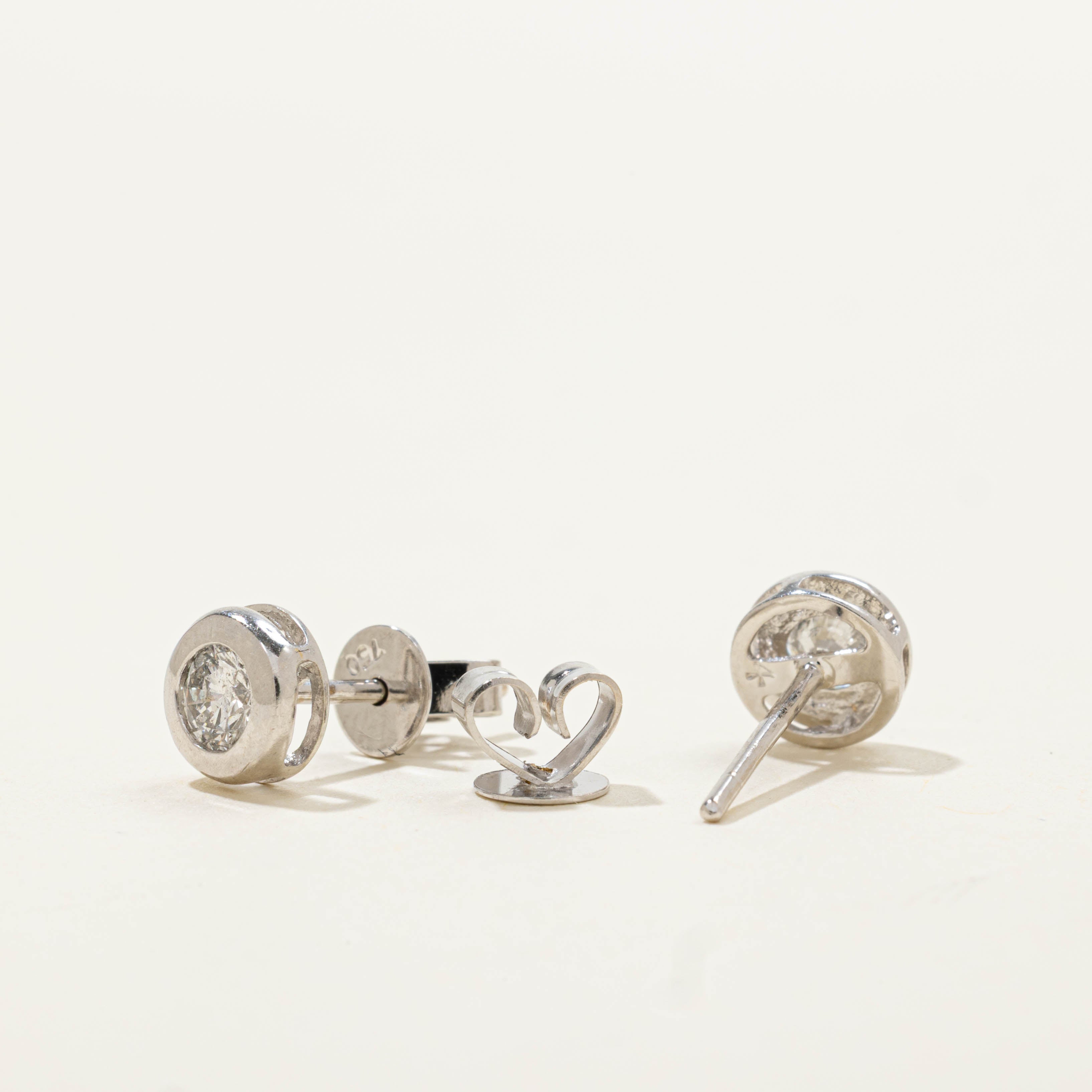 18k Bezel Set Diamond Studs | 0.50ctw