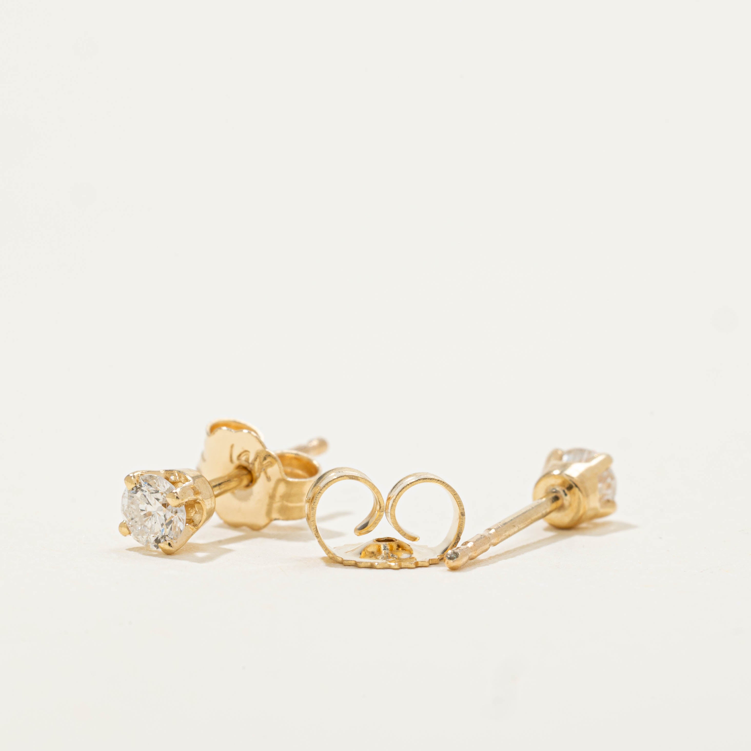 14k Solitaire Diamond Studs | 0.40ctw