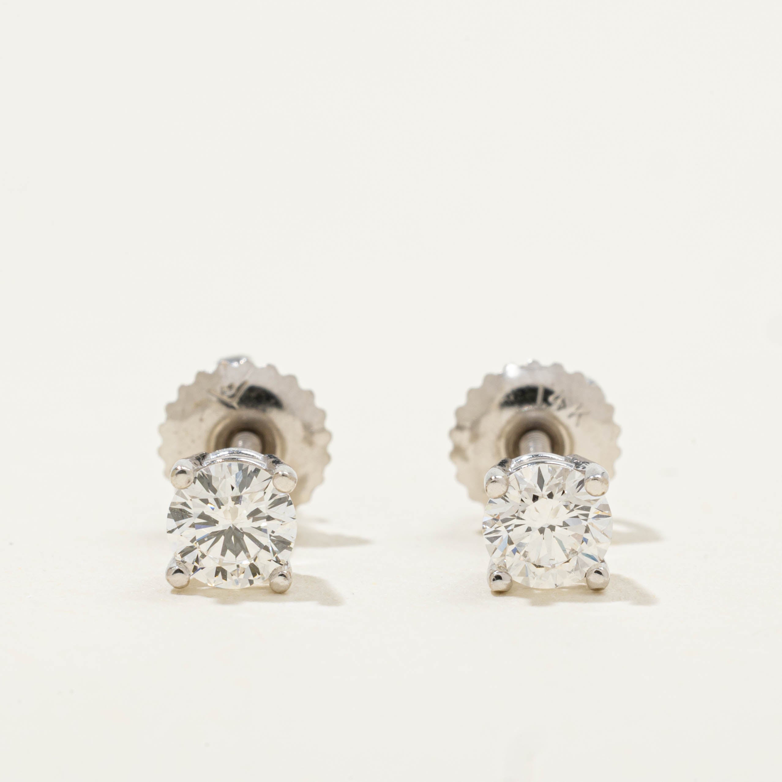 14k Solitaire Diamond Studs | 0.48ctw