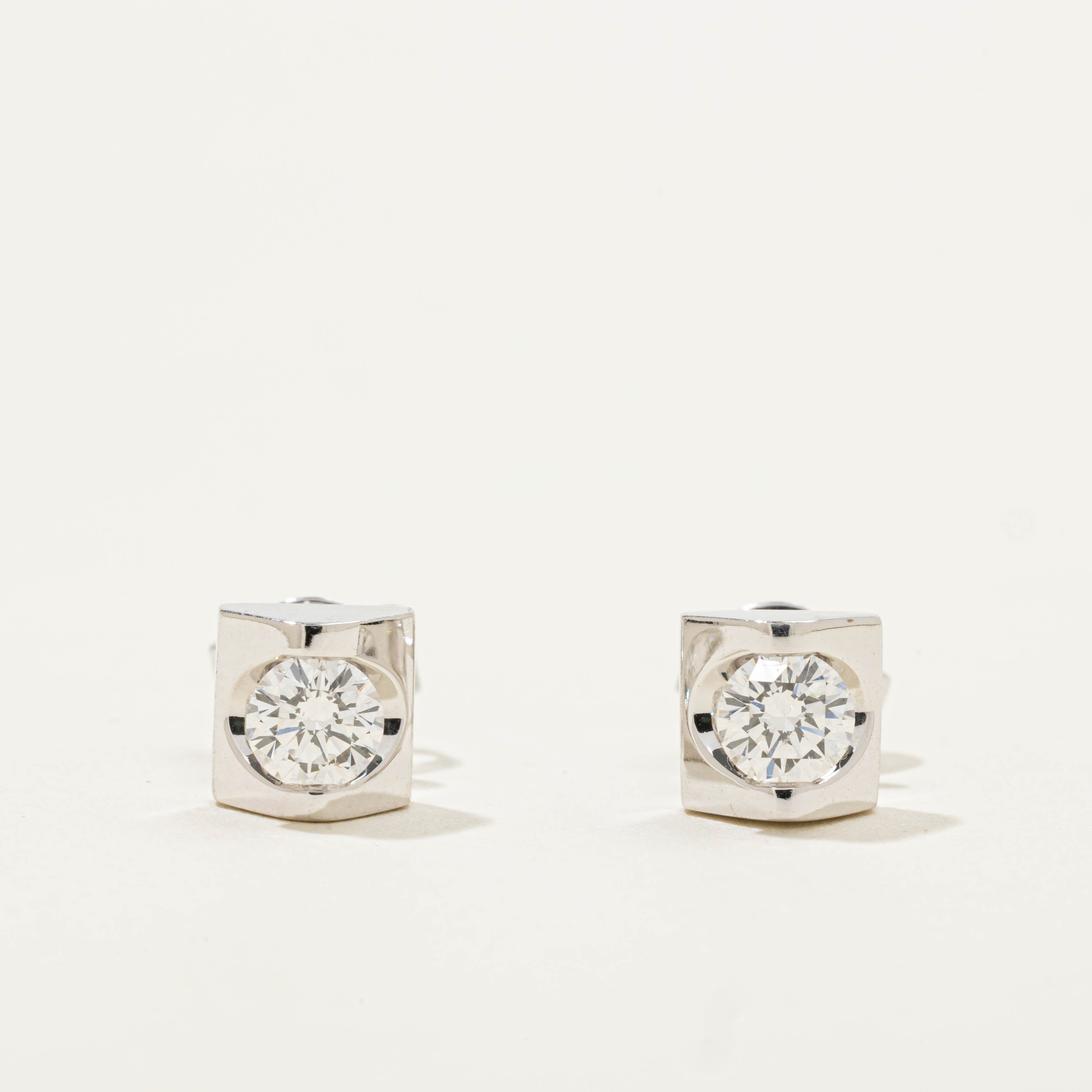 18k Tension Set Diamond Studs | 0.46ctw
