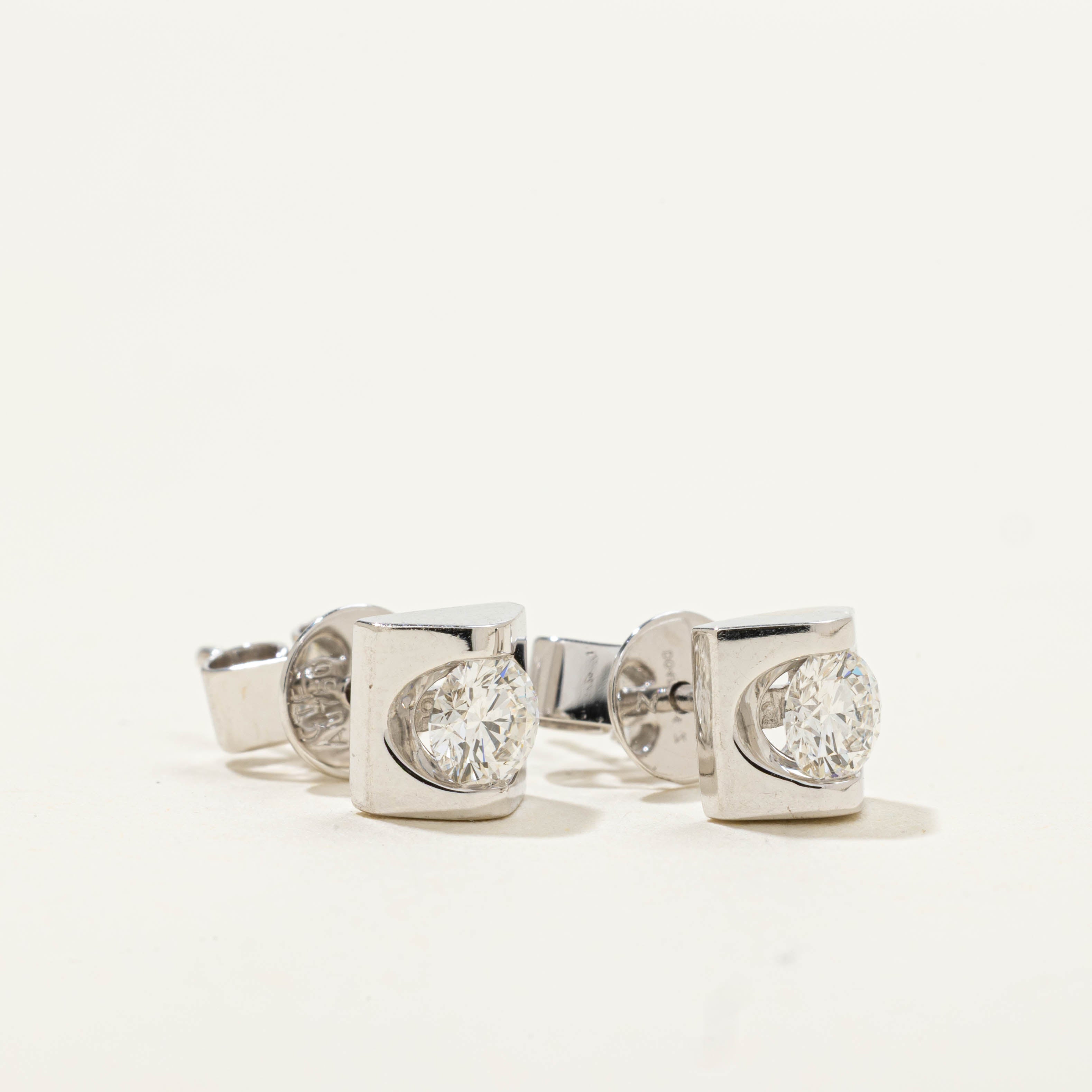 18k Tension Set Diamond Studs | 0.46ctw