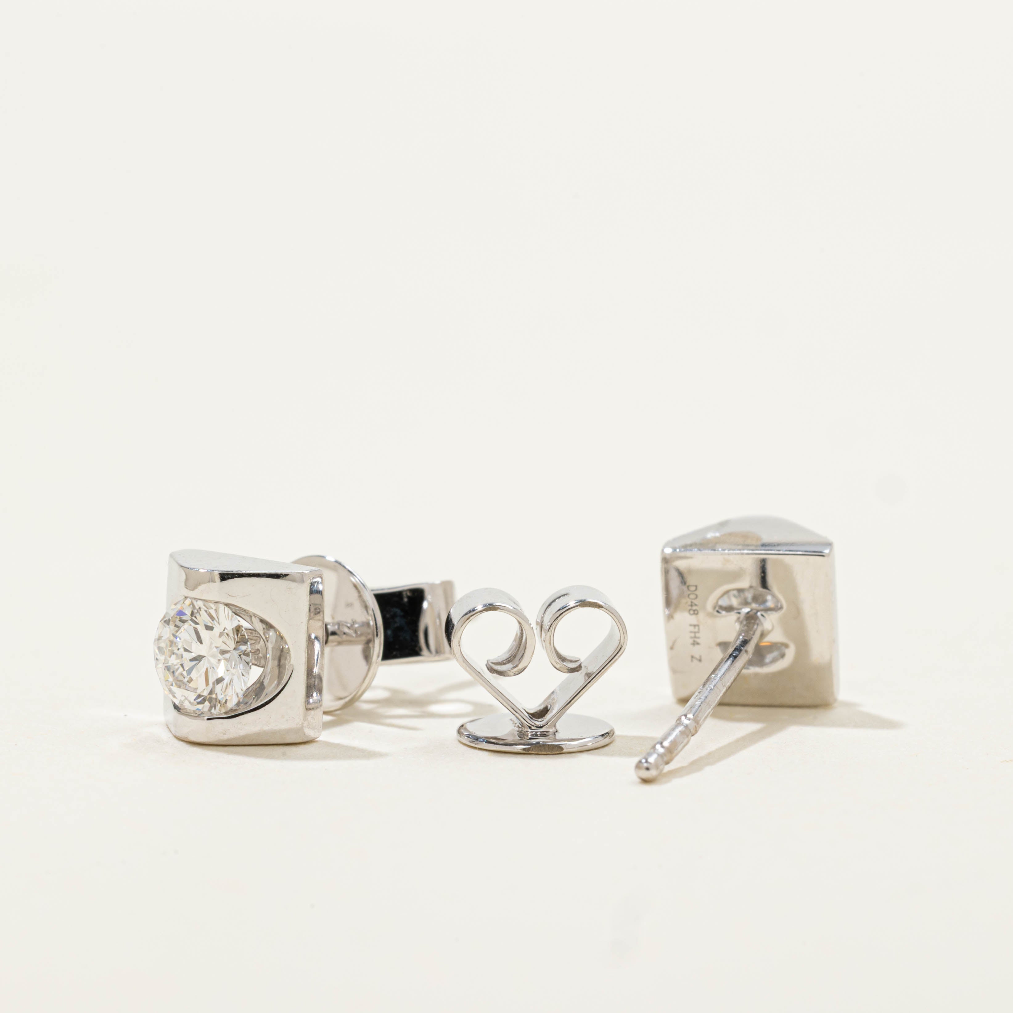 18k Tension Set Diamond Studs | 0.46ctw
