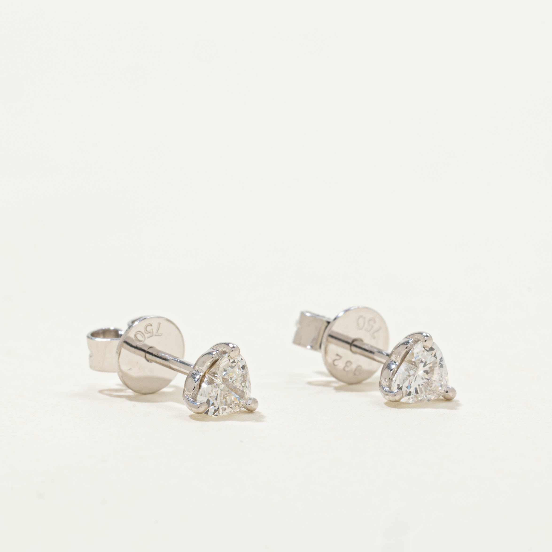 18k Heart Cut Diamond Studs | 0.52ctw