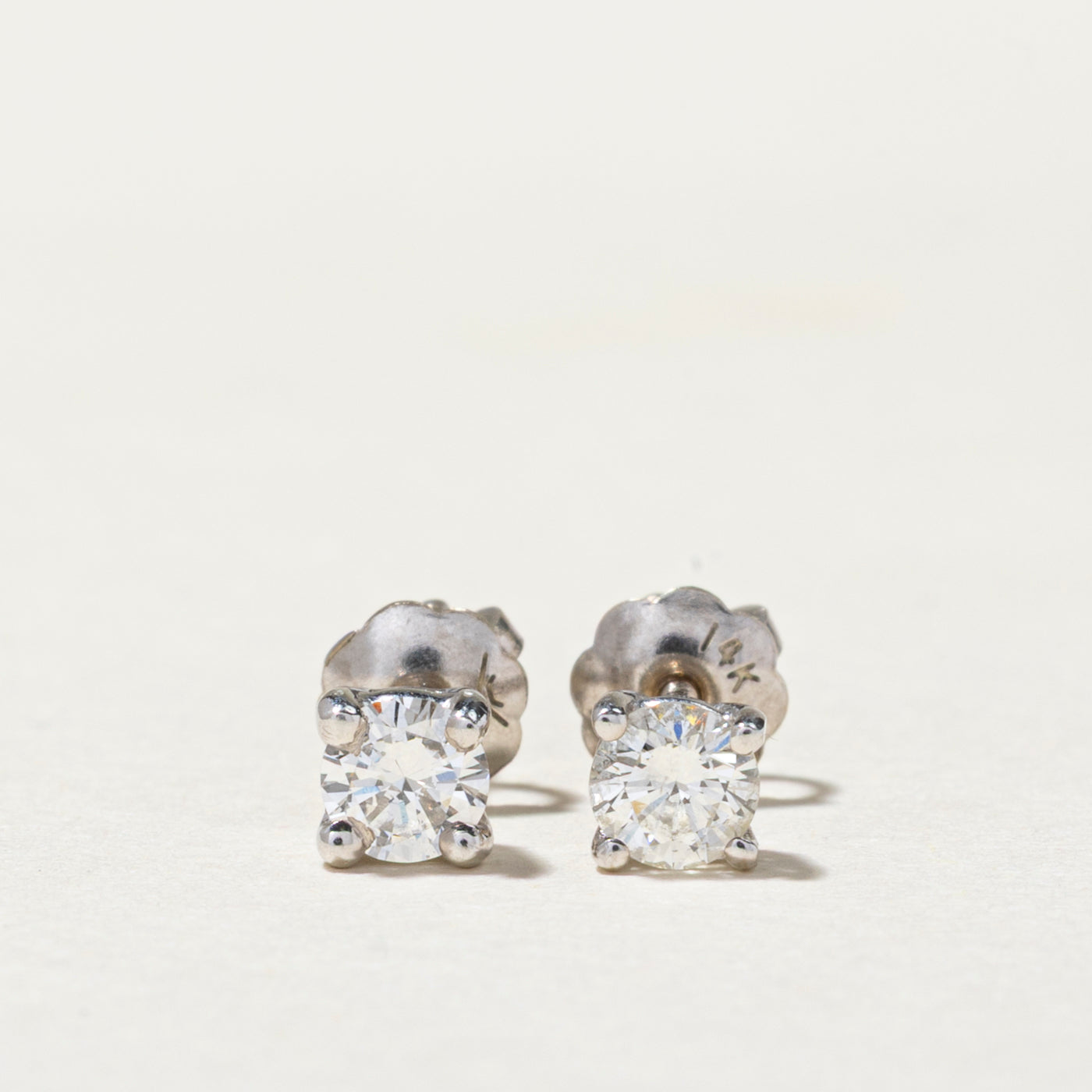 Solitaire Diamond Stud Earrings | 0.34ctw