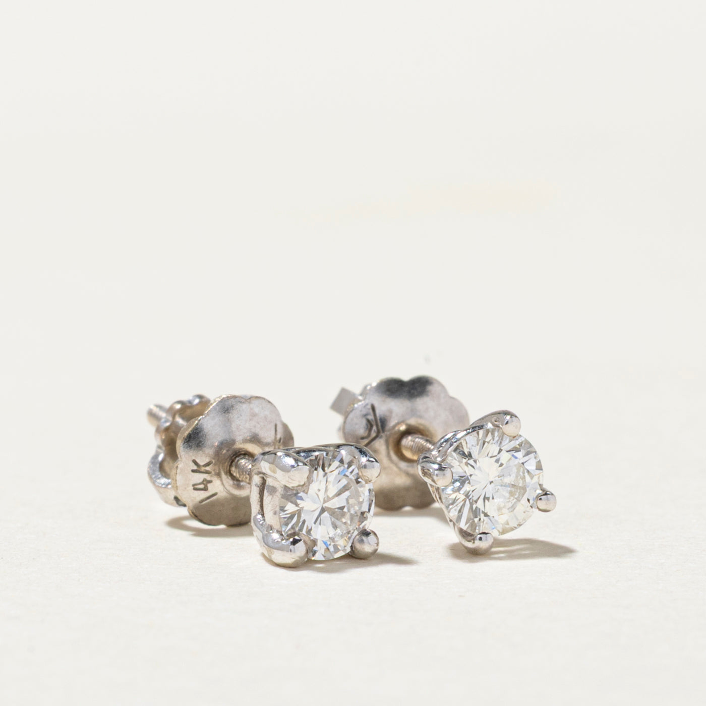 Solitaire Diamond Stud Earrings | 0.34ctw