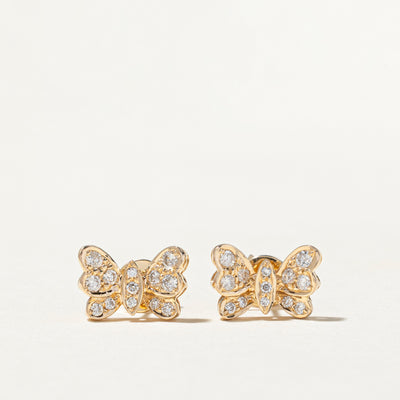 Diamond  Butterfly Stud Earrings | 0.31ctw