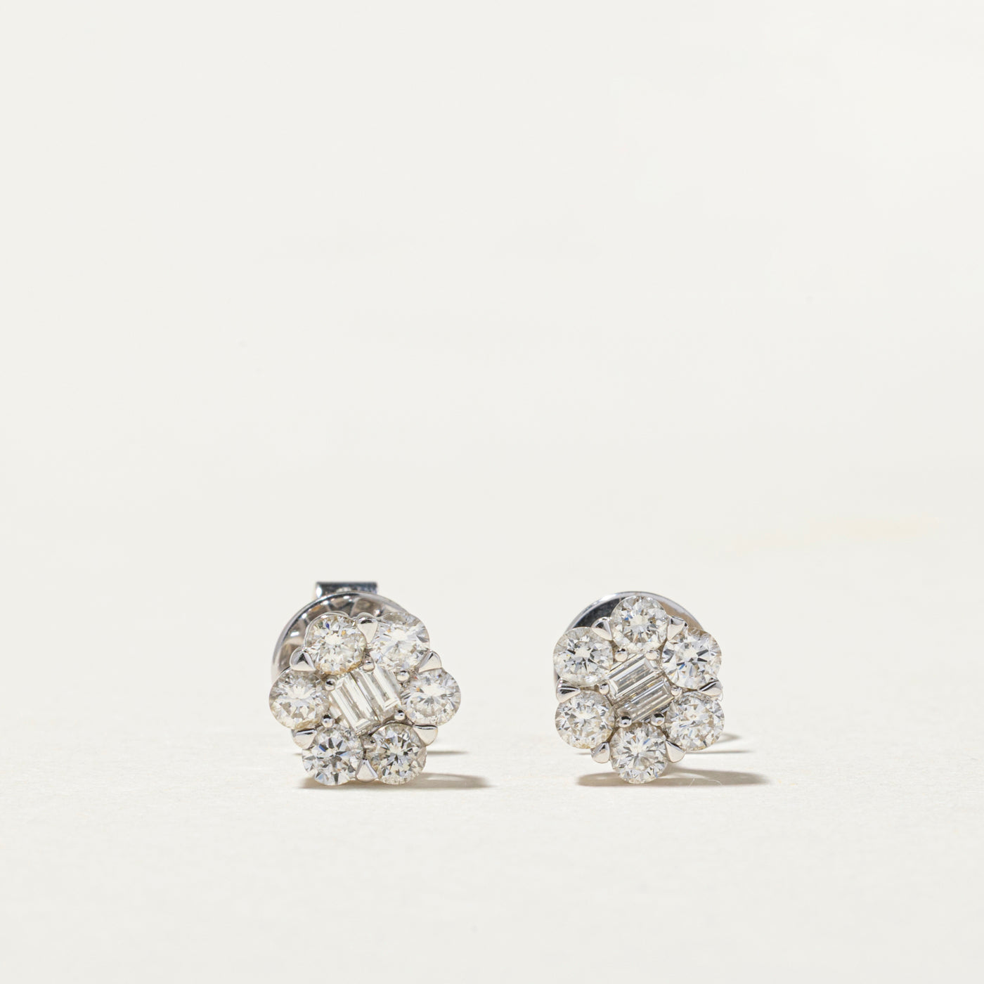 Mixed Cut Diamond Cluster Stud Earrings | 0.66ctw