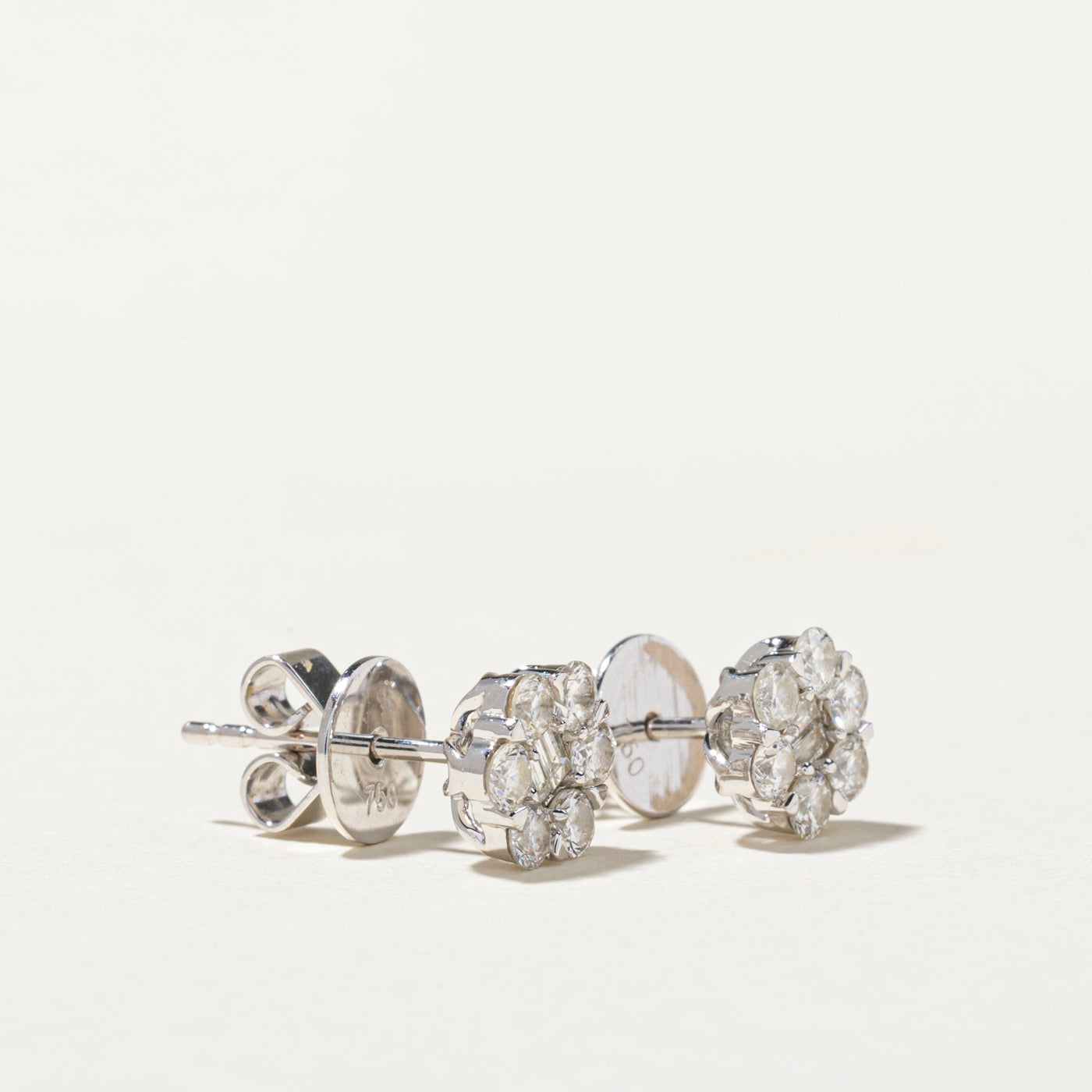 Mixed Cut Diamond Cluster Stud Earrings | 0.66ctw
