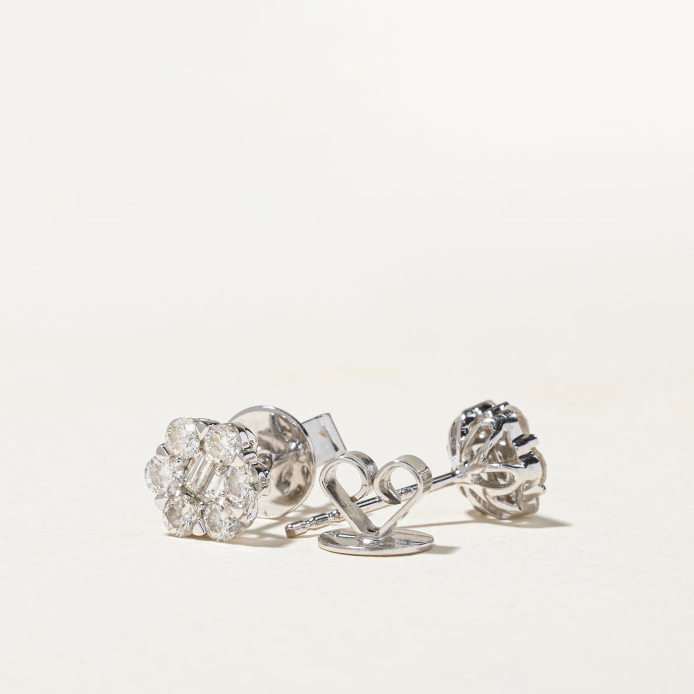 Mixed Cut Diamond Cluster Stud Earrings | 0.66ctw