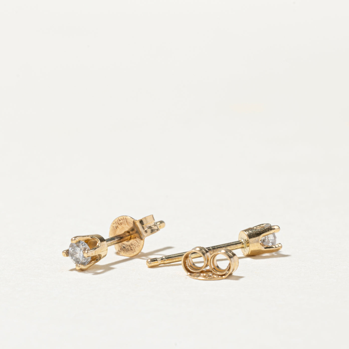 Solitaire Diamond Petite Stud Earrings | 0.09ctw