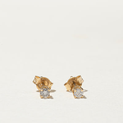 Solitaire Diamond Petite Stud Earrings | 0.09ctw