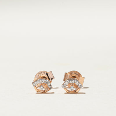 Diamond Hexagon Stud Earrings | 0.05ctw