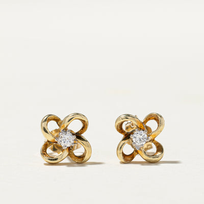 Diamond Flower Stud Earrings | 0.09ctw