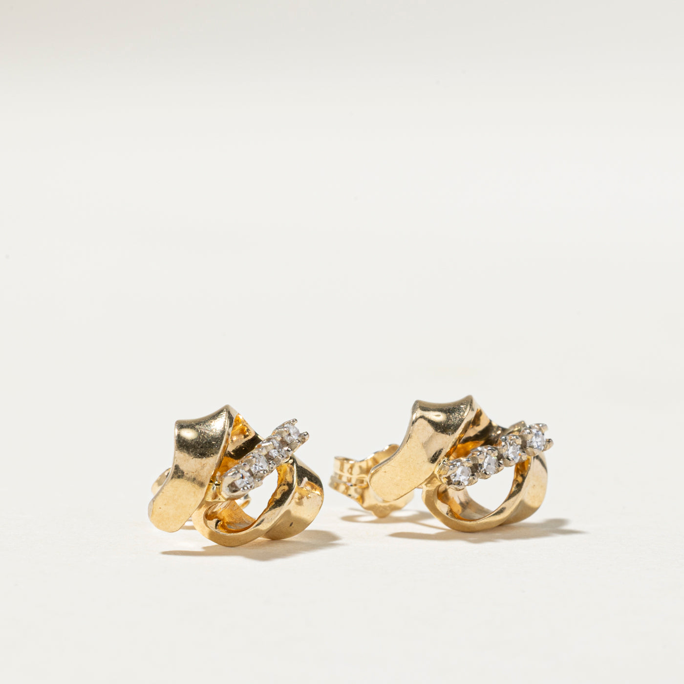 Diamond Twisted Stud Earrings | 0.10ctw