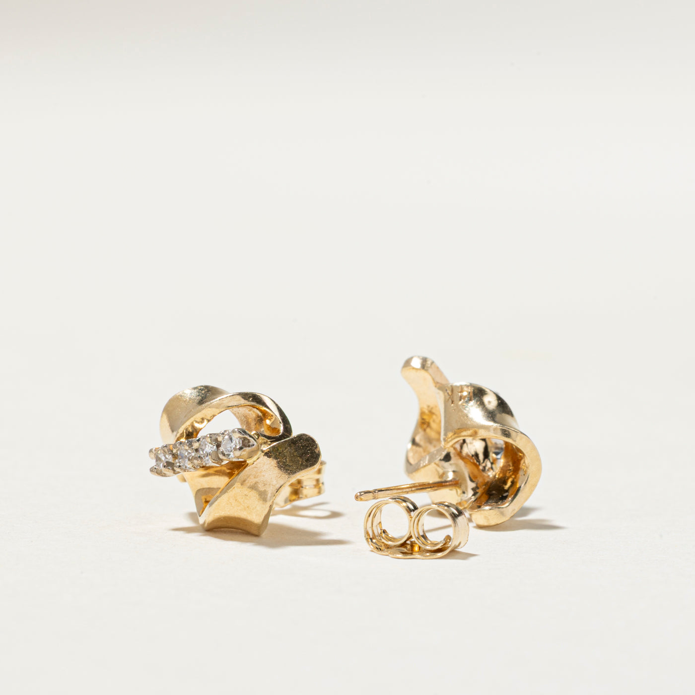 Diamond Twisted Stud Earrings | 0.10ctw