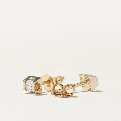 Solitaire Diamond Stud Earrings | 0.14ctw