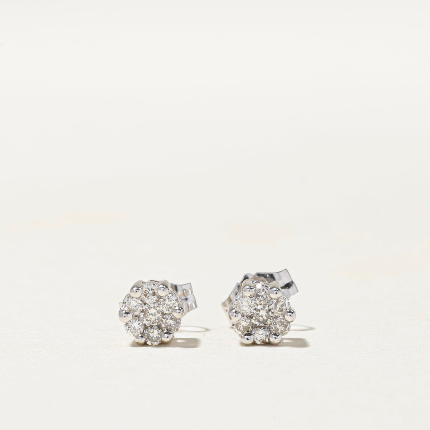 Diamond Cluster Stud Earrings | 0.83ctw