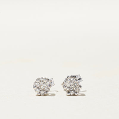 Diamond Cluster Stud Earrings | 0.83ctw
