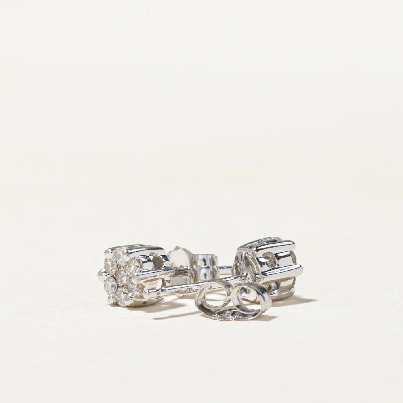 Diamond Cluster Stud Earrings | 0.83ctw