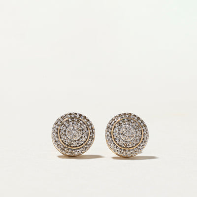 Diamond Cluster Halo Stud Earrings | 0.18ctw