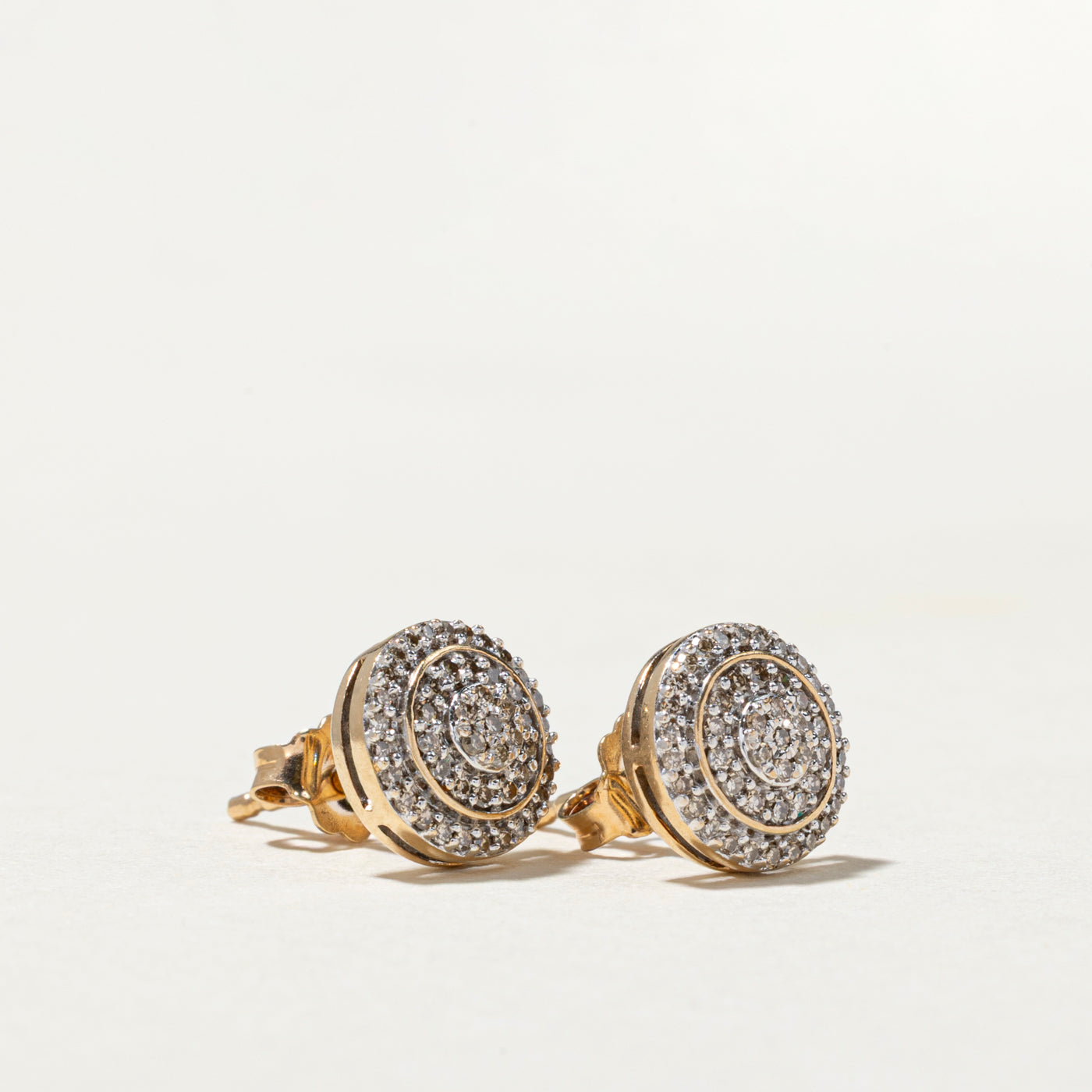 Diamond Cluster Halo Stud Earrings | 0.18ctw