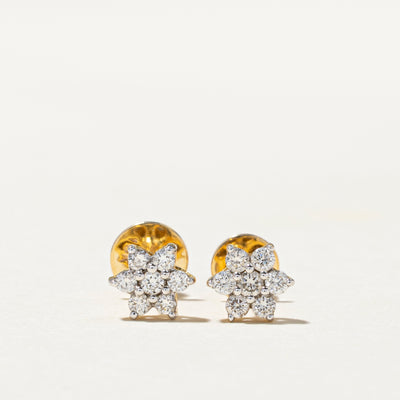 Diamond Petal Stud Earrings | 0.30ctw