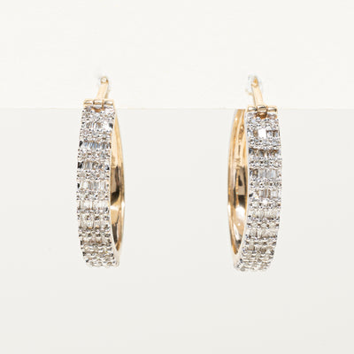 Mixed Cut Diamond Hoop Earrings | 0.69ctw