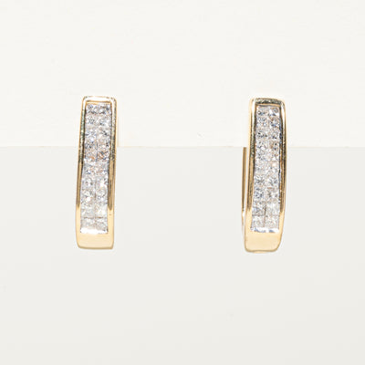 Invisible Set Diamond Hoop Earrings | 1.00ctw