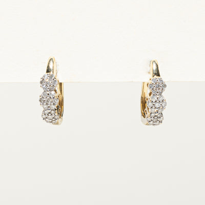 Diamond Multi Cluster Hoop Earrings | 0.25ctw