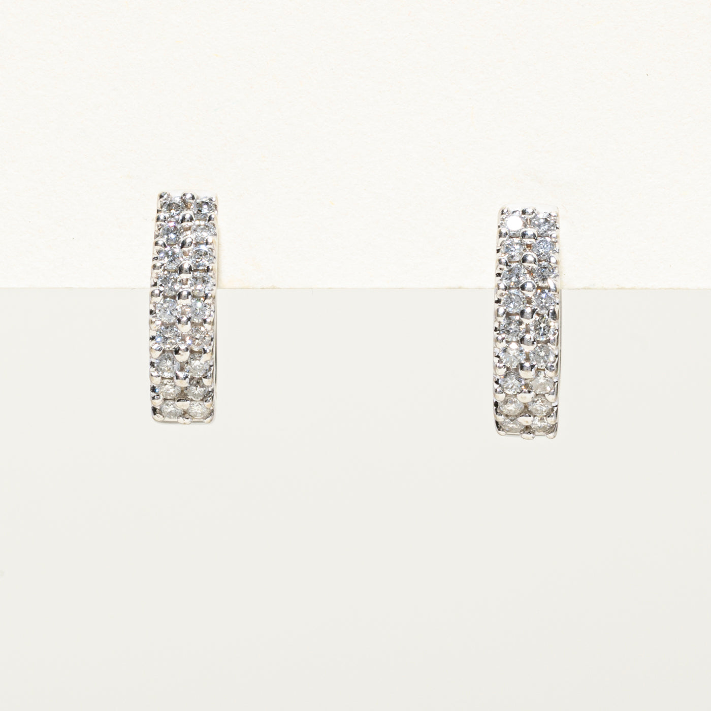 Diamond Half Huggie Earrings | 0.36ctw